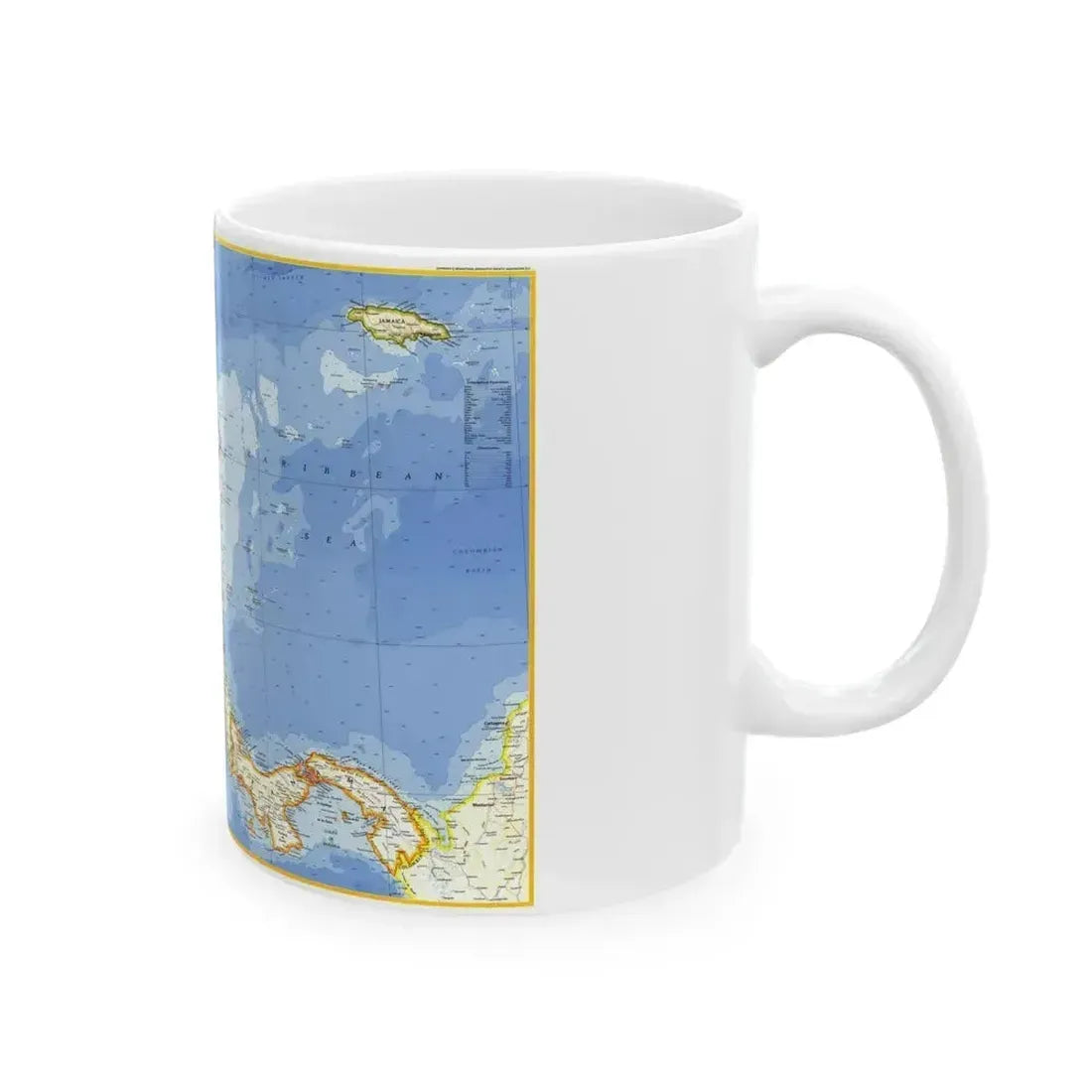 Central America (1973) (Map) White Coffee Mug - Go Mug Yourself