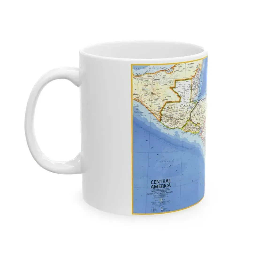 Central America (1973) (Map) White Coffee Mug - Go Mug Yourself