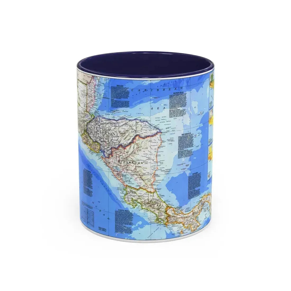 Central America (1986) (Map) Accent Coffee Mug 11oz Navy - Go Mug Yourself