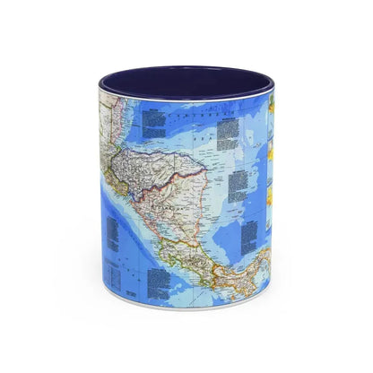 Central America (1986) (Map) Accent Coffee Mug 11oz Navy - Go Mug Yourself