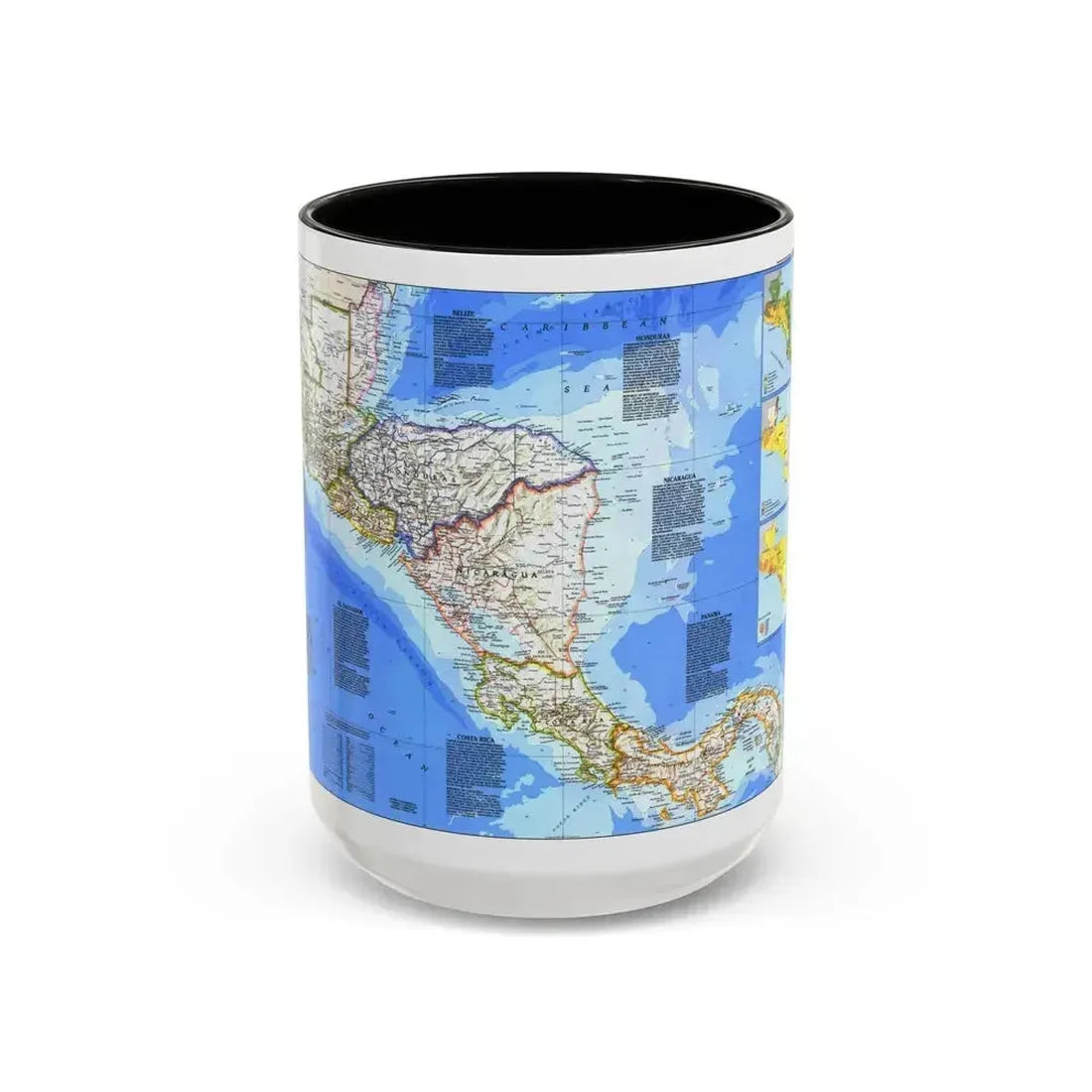 Central America (1986) (Map) Accent Coffee Mug 15oz Black - Go Mug Yourself