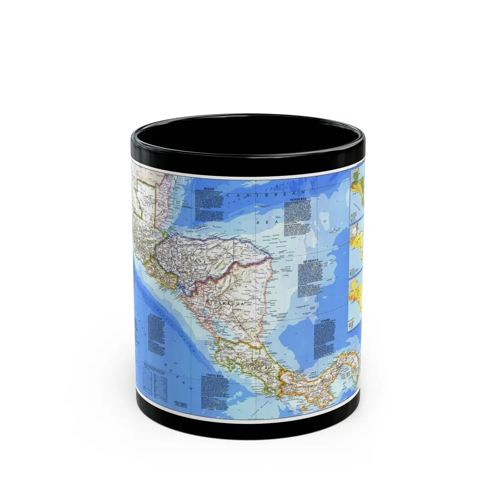 Central America (1986) (Map) Black Coffee Mug-11oz-Go Mug Yourself