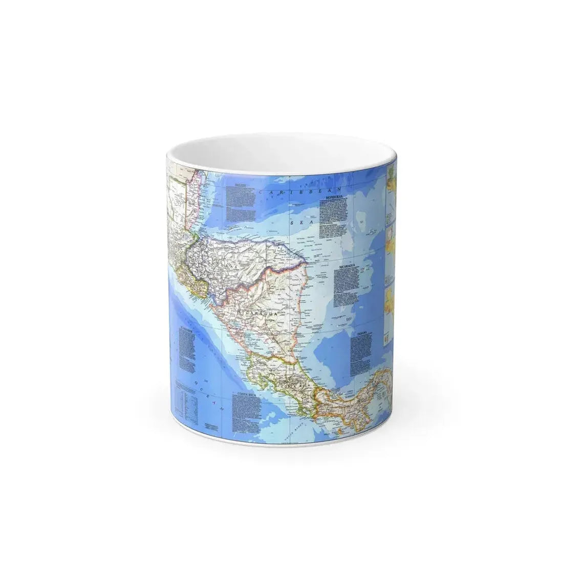 Central America (1986) (Map) Color Changing Mug 11oz Default Title 11oz - Go Mug Yourself