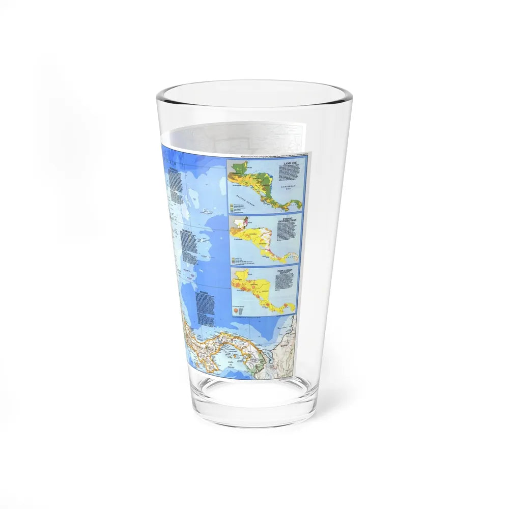 Central America (1986) (Map) Pint Glass 16oz-Go Mug Yourself