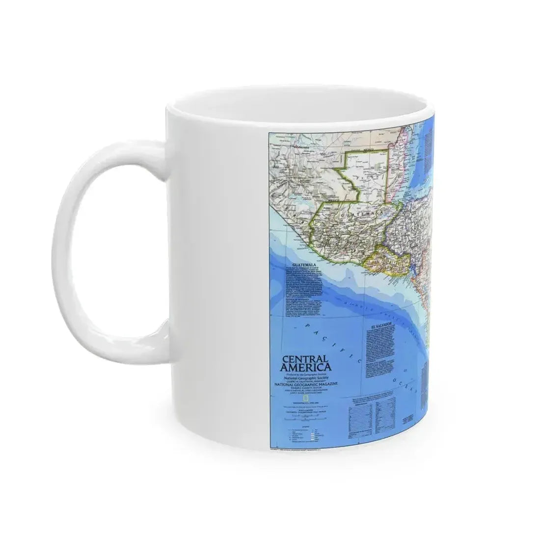 Central America (1986) (Map) White Coffee Mug - Go Mug Yourself
