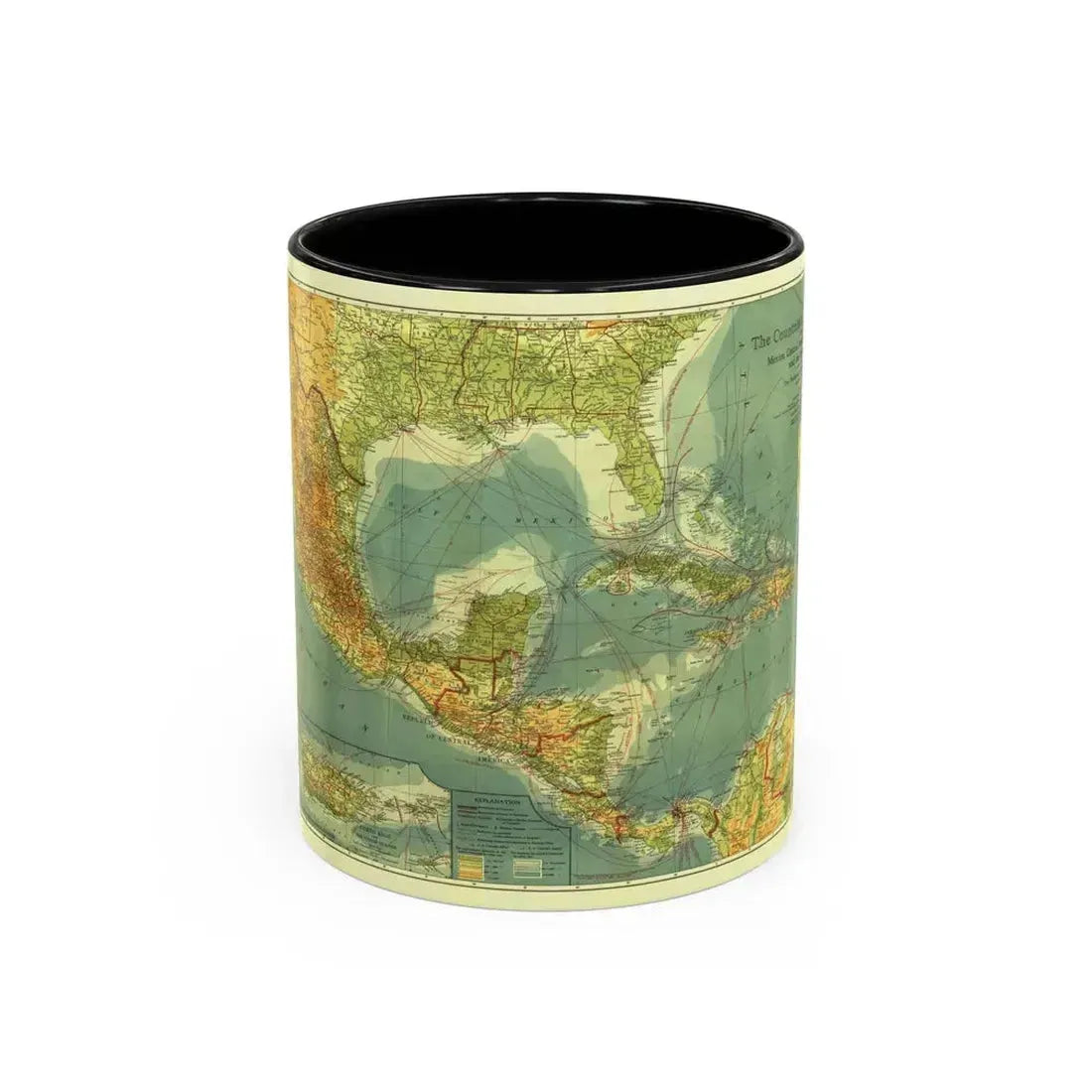 Central America and the West Indies (1922) (Map) Accent Coffee Mug 11oz Black - Go Mug Yourself