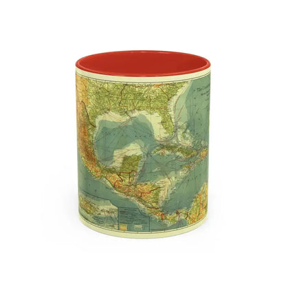 Central America and the West Indies (1922) (Map) Accent Coffee Mug 11oz Red - Go Mug Yourself
