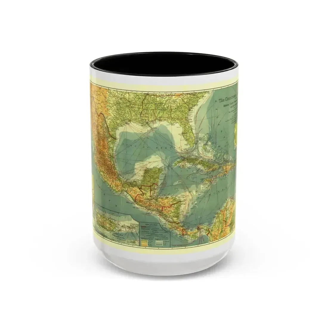 Central America and the West Indies (1922) (Map) Accent Coffee Mug 15oz Black - Go Mug Yourself