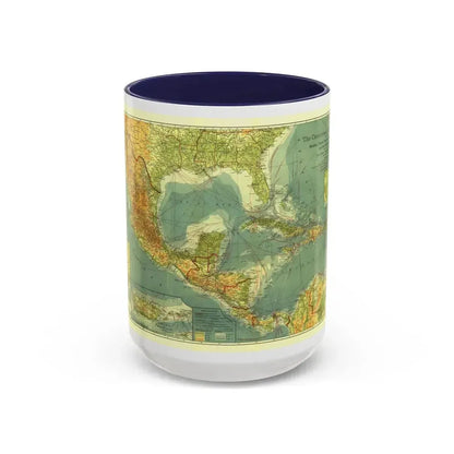 Central America and the West Indies (1922) (Map) Accent Coffee Mug 15oz Navy - Go Mug Yourself