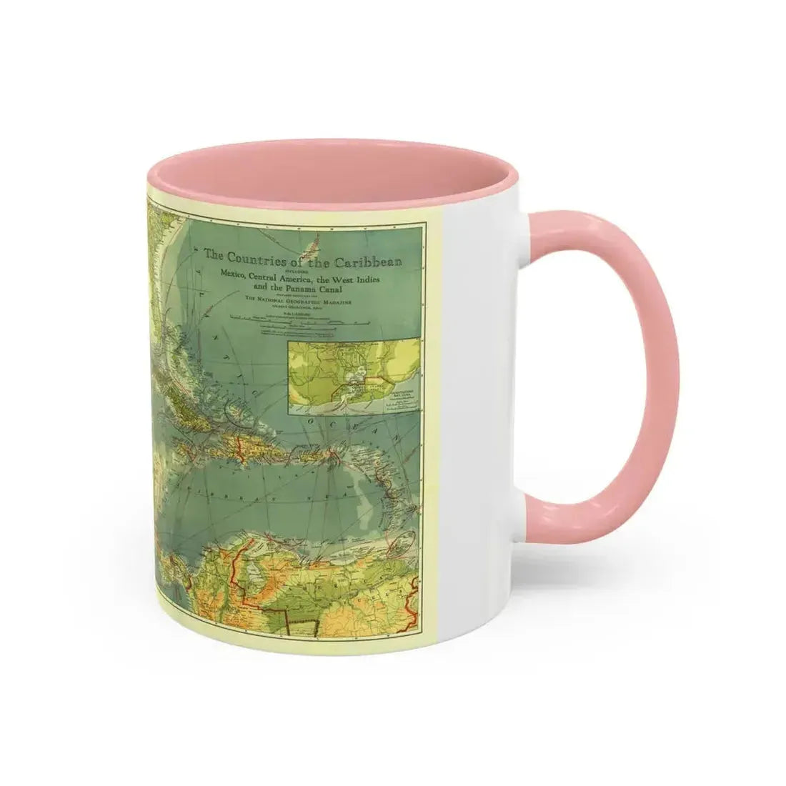 Central America and the West Indies (1922) (Map) Accent Coffee Mug - Go Mug Yourself