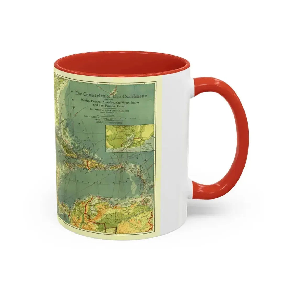 Central America and the West Indies (1922) (Map) Accent Coffee Mug - Go Mug Yourself
