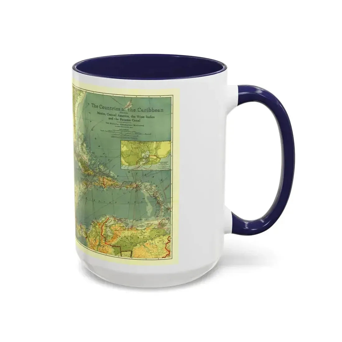 Central America and the West Indies (1922) (Map) Accent Coffee Mug - Go Mug Yourself