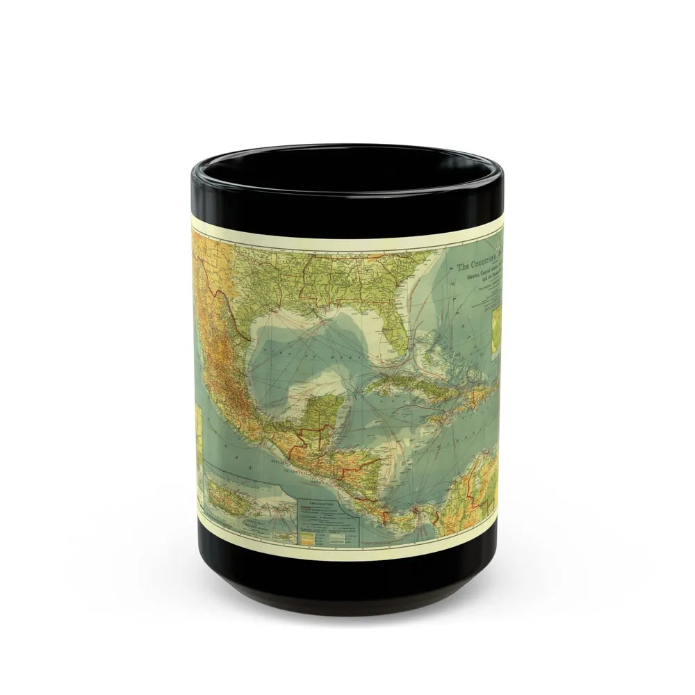 Central America and the West Indies (1922) (Map) Black Coffee Mug-15oz-Go Mug Yourself