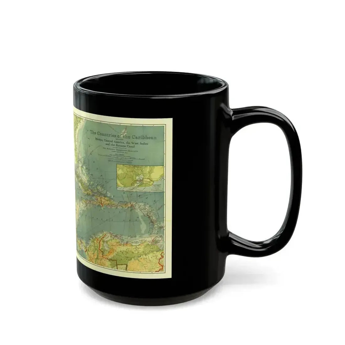 Central America and the West Indies (1922) (Map) Black Coffee Mug - Go Mug Yourself