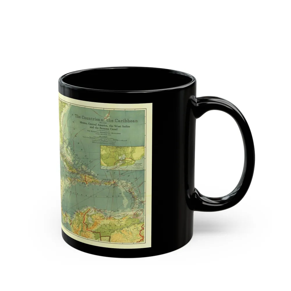 Central America and the West Indies (1922) (Map) Black Coffee Mug-Go Mug Yourself