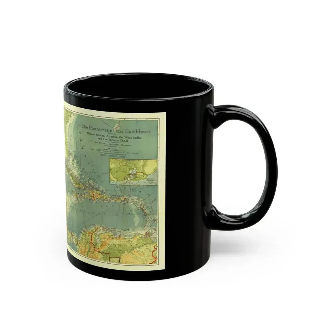 Central America and the West Indies (1922) (Map) Black Coffee Mug - Go Mug Yourself