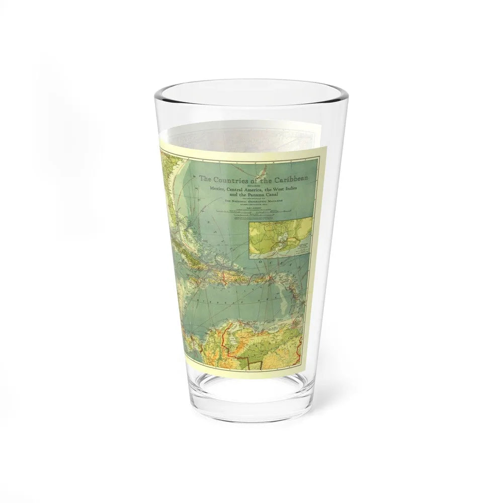 Central America and the West Indies (1922) (Map) Pint Glass 16oz-Go Mug Yourself