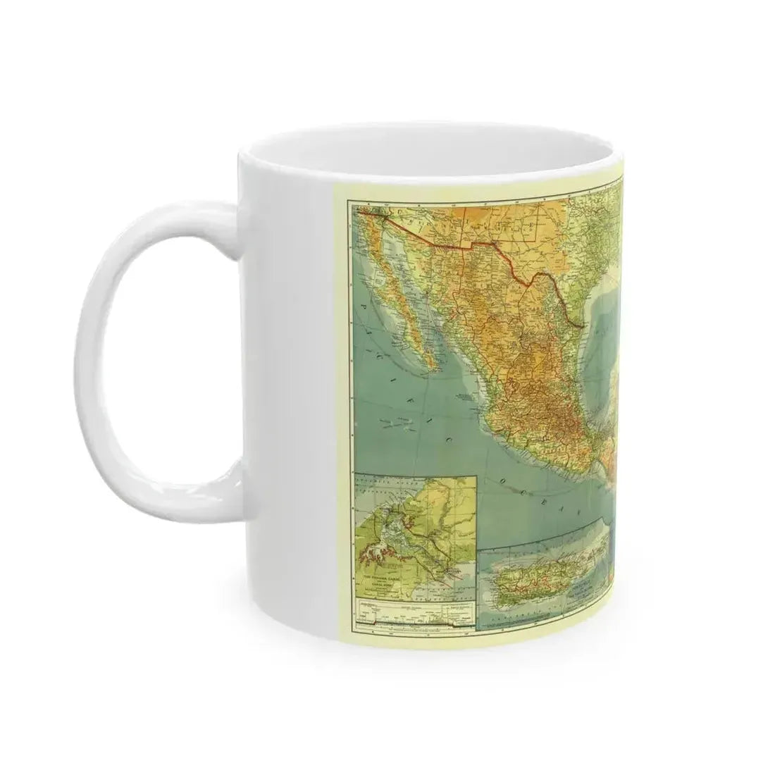 Central America and the West Indies (1922) (Map) White Coffee Mug - Go Mug Yourself