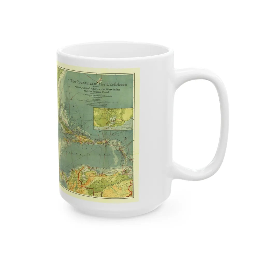 Central America and the West Indies (1922) (Map) White Coffee Mug-Go Mug Yourself