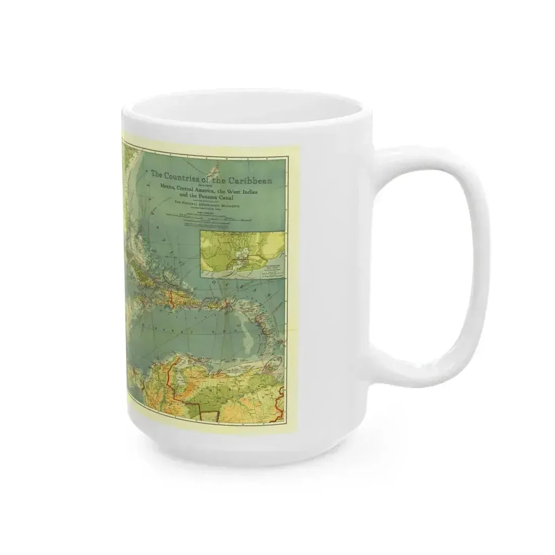 Central America and the West Indies (1922) (Map) White Coffee Mug - Go Mug Yourself