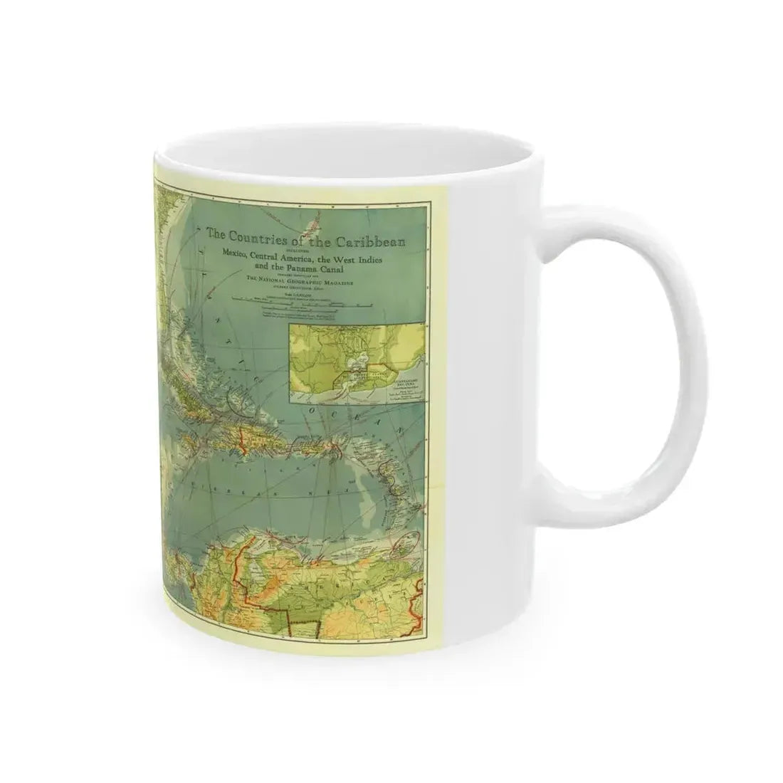 Central America and the West Indies (1922) (Map) White Coffee Mug - Go Mug Yourself