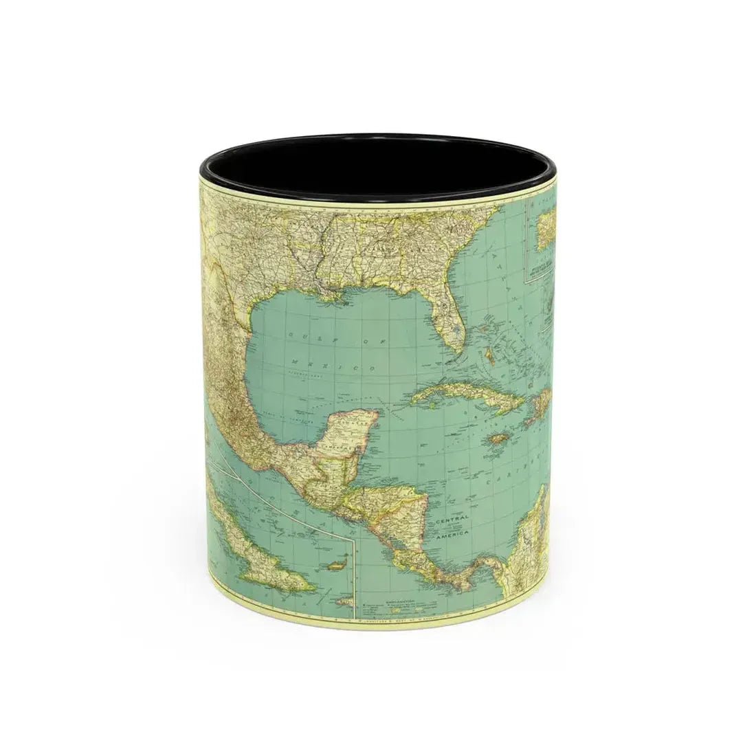 Central America and the West Indies (1934) (Map) Accent Coffee Mug 11oz Black - Go Mug Yourself