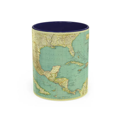 Central America and the West Indies (1934) (Map) Accent Coffee Mug 11oz Navy - Go Mug Yourself