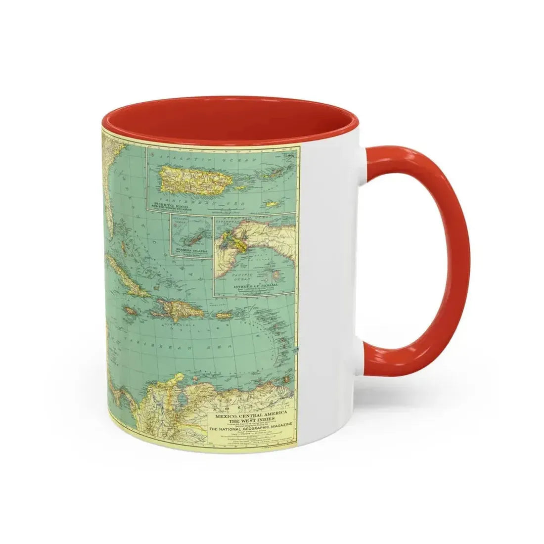 Central America and the West Indies (1934) (Map) Accent Coffee Mug - Go Mug Yourself