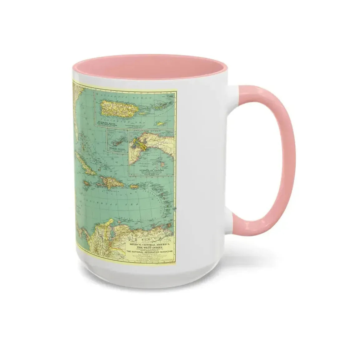 Central America and the West Indies (1934) (Map) Accent Coffee Mug - Go Mug Yourself