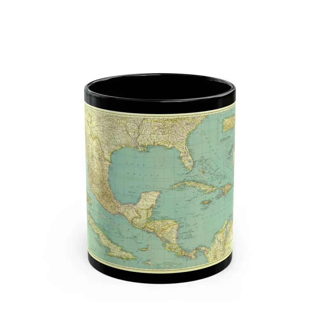Central America and the West Indies (1934) (Map) Black Coffee Mug 11oz - Go Mug Yourself