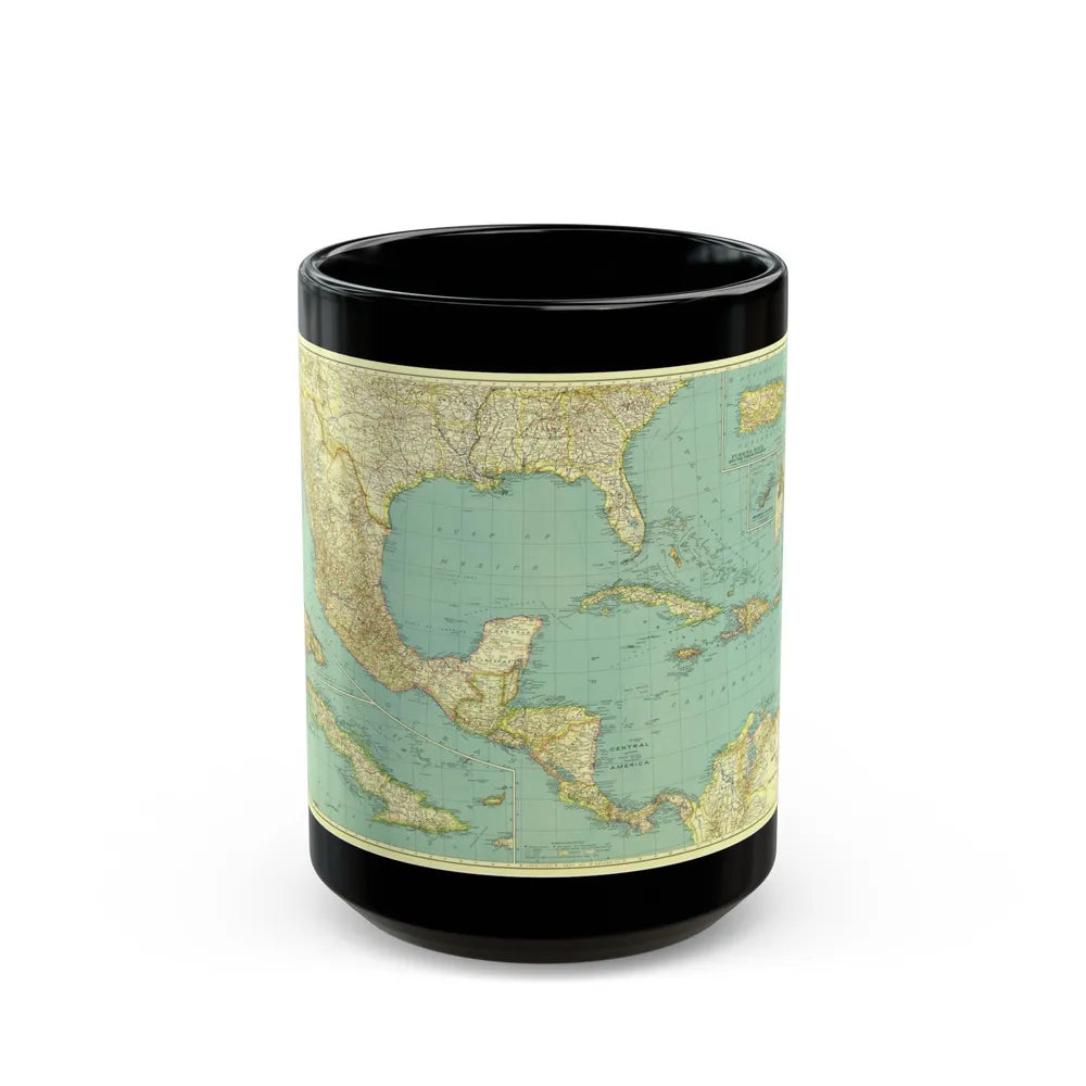 Central America and the West Indies (1934) (Map) Black Coffee Mug-15oz-Go Mug Yourself