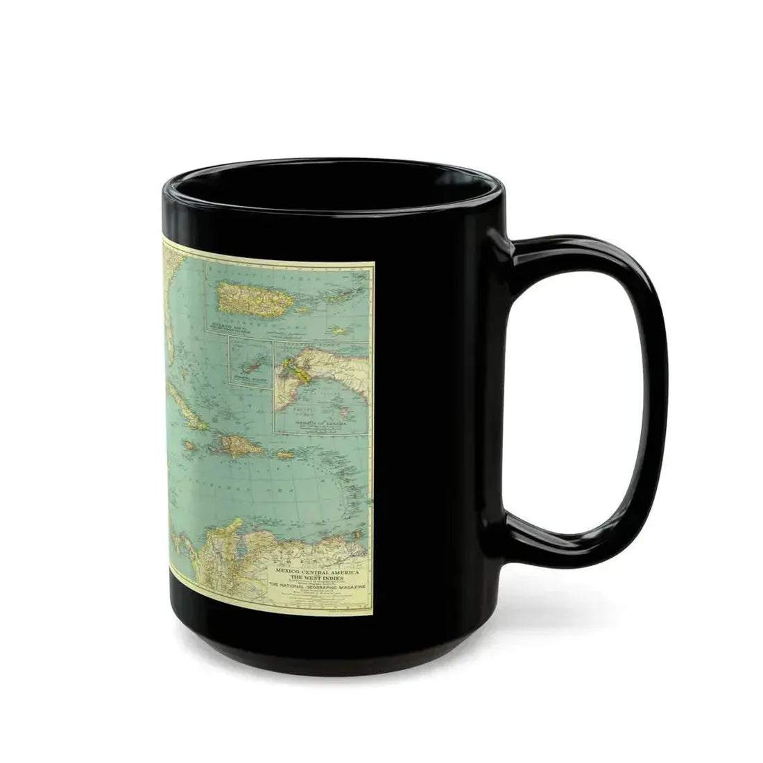 Central America and the West Indies (1934) (Map) Black Coffee Mug - Go Mug Yourself