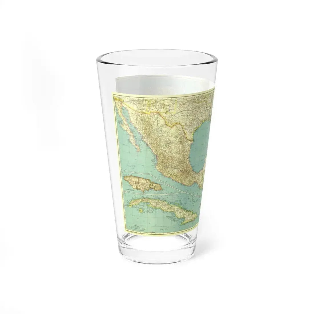 Central America and the West Indies (1934) (Map) Pint Glass 16oz - Go Mug Yourself