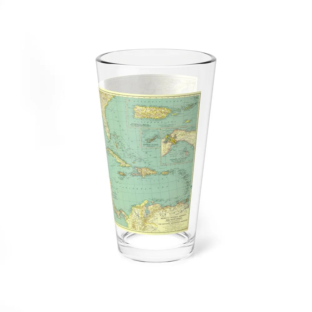 Central America and the West Indies (1934) (Map) Pint Glass 16oz-Go Mug Yourself