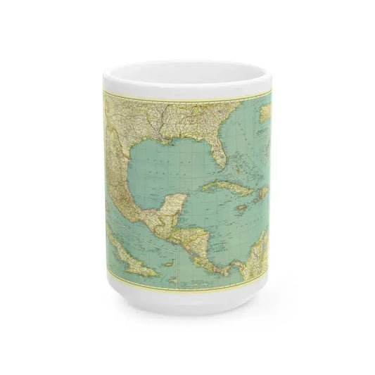 Central America and the West Indies (1934) (Map) White Coffee Mug 15oz - Go Mug Yourself