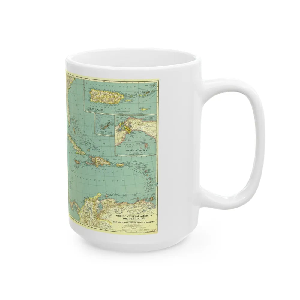 Central America and the West Indies (1934) (Map) White Coffee Mug-Go Mug Yourself