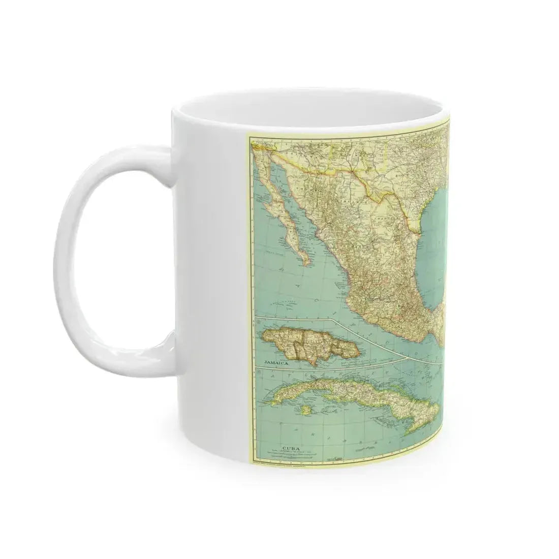 Central America and the West Indies (1934) (Map) White Coffee Mug - Go Mug Yourself
