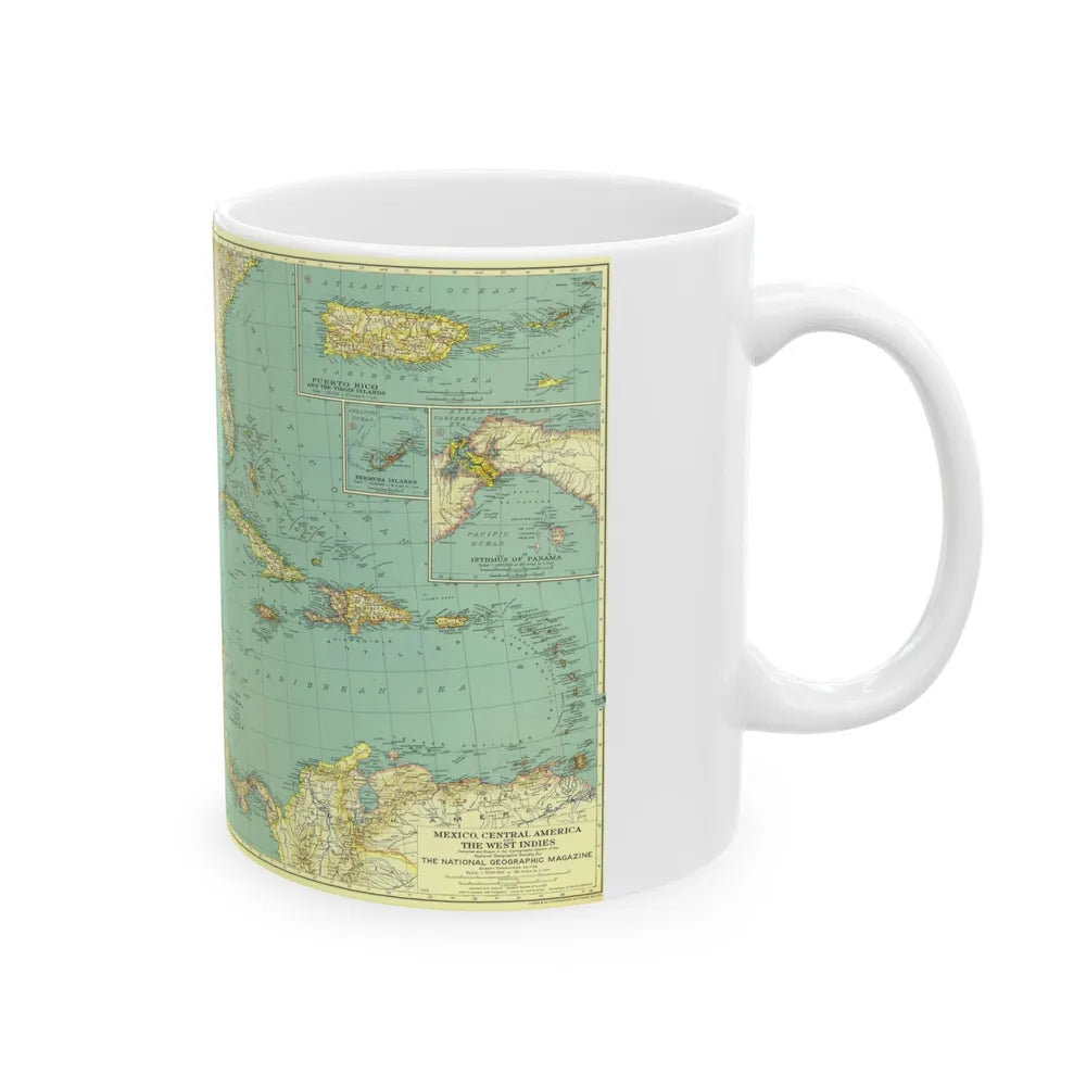 Central America and the West Indies (1934) (Map) White Coffee Mug-Go Mug Yourself