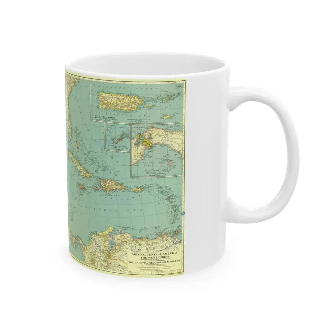 Central America and the West Indies (1934) (Map) White Coffee Mug - Go Mug Yourself