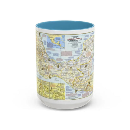 Central America - Archeological Map 1 (1968) (Map) Accent Coffee Mug 15oz Light Blue - Go Mug Yourself