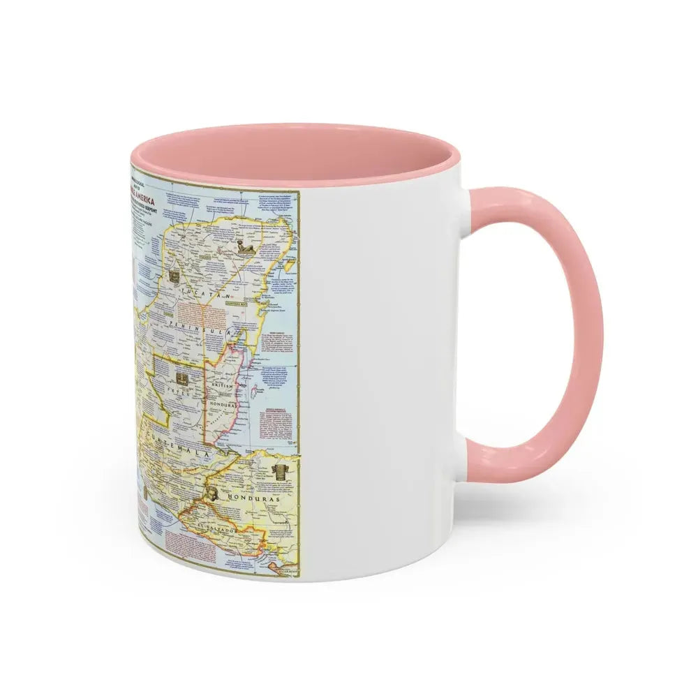 Central America - Archeological Map 1 (1968) (Map) Accent Coffee Mug - Go Mug Yourself