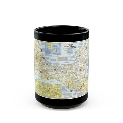 Central America - Archeological Map 1 (1968) (Map) Black Coffee Mug 15oz - Go Mug Yourself