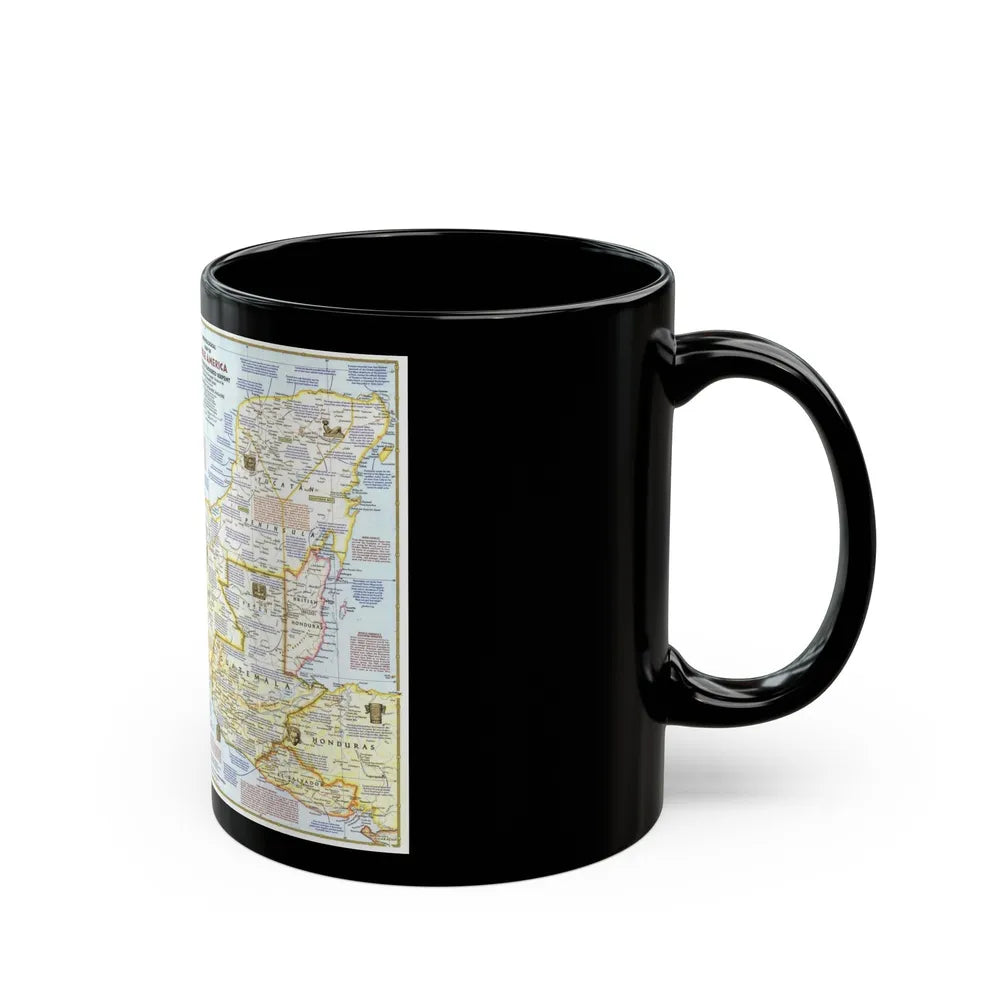 Central America - Archeological Map 1 (1968) (Map) Black Coffee Mug-Go Mug Yourself