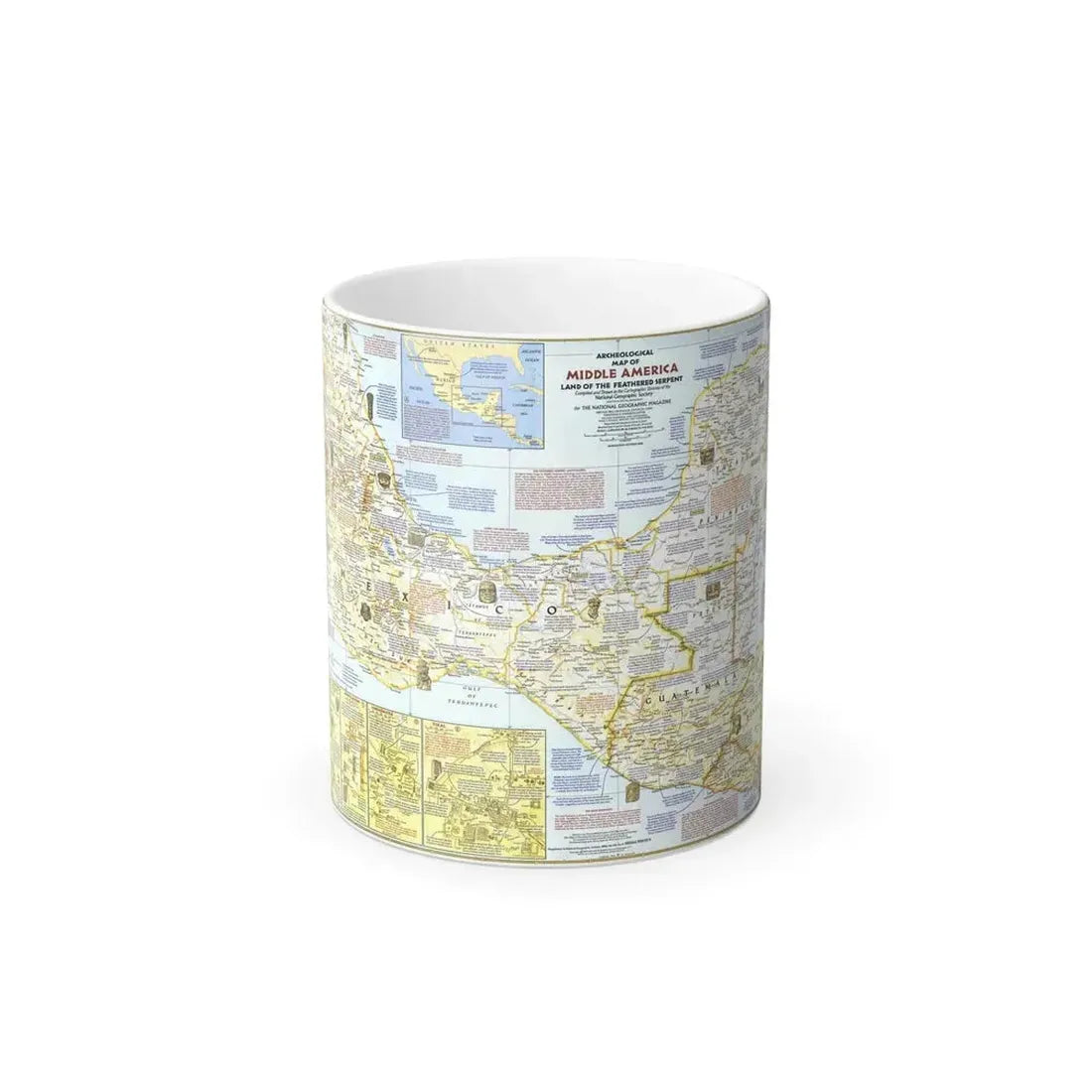 Central America - Archeological Map 1 (1968) (Map) Color Changing Mug 11oz Default Title - Go Mug Yourself