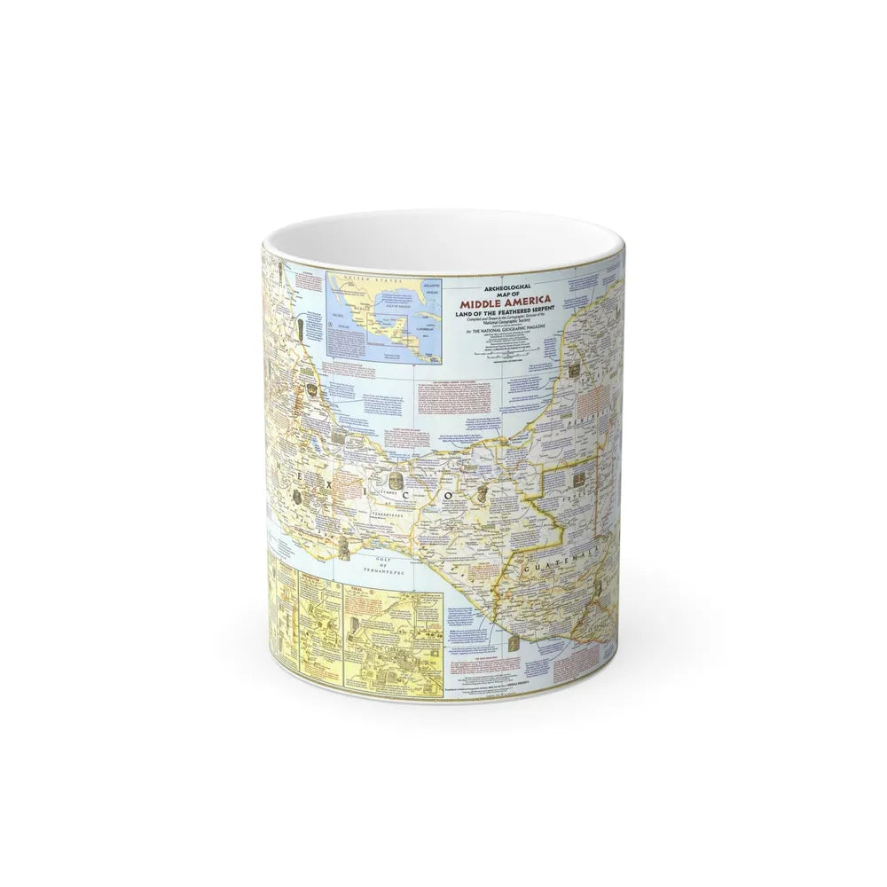 Central America - Archeological Map 1 (1968) (Map) Color Changing Mug 11oz-Go Mug Yourself