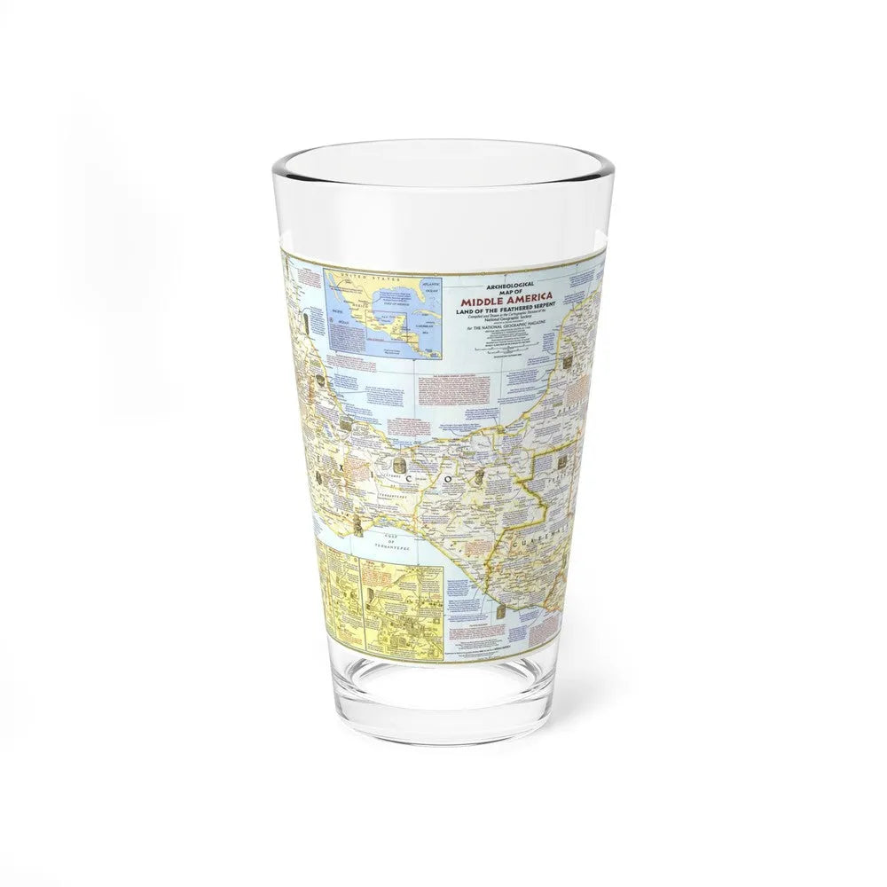 Central America - Archeological Map 1 (1968) (Map) Pint Glass 16oz-16oz-Go Mug Yourself