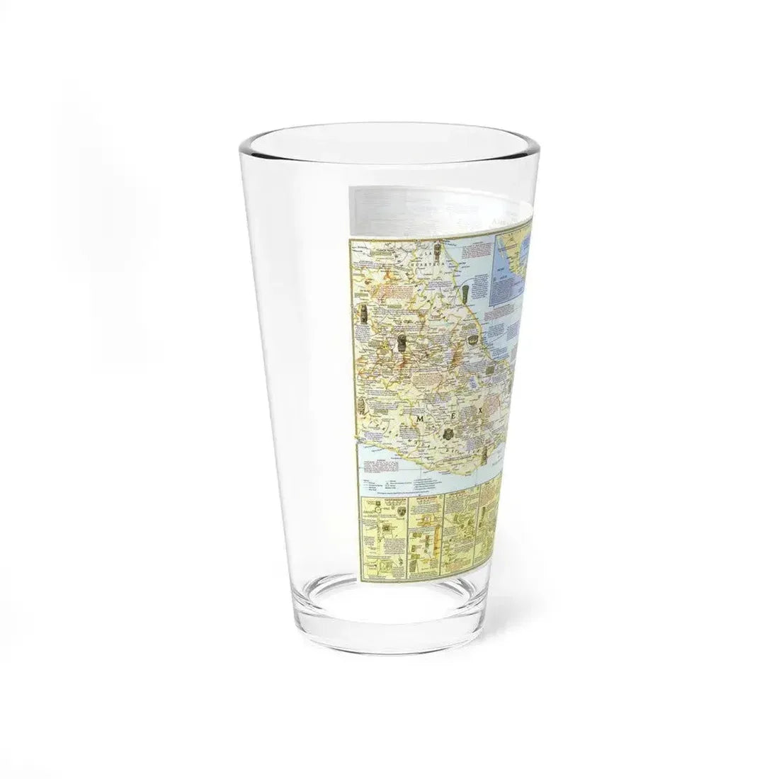 Central America - Archeological Map 1 (1968) (Map) Pint Glass 16oz - Go Mug Yourself