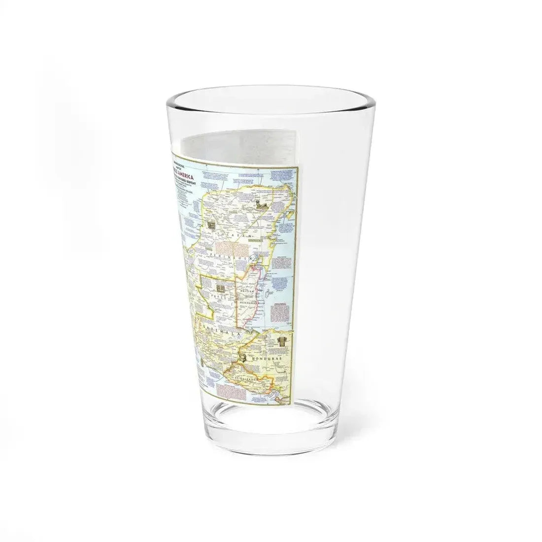 Central America - Archeological Map 1 (1968) (Map) Pint Glass 16oz - Go Mug Yourself