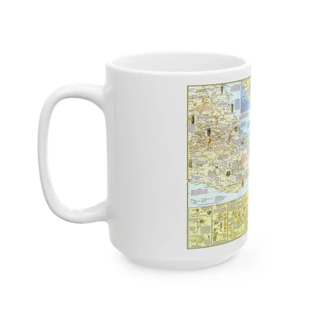 Central America - Archeological Map 1 (1968) (Map) White Coffee Mug - Go Mug Yourself