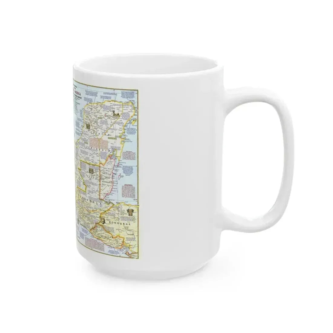 Central America - Archeological Map 1 (1968) (Map) White Coffee Mug - Go Mug Yourself